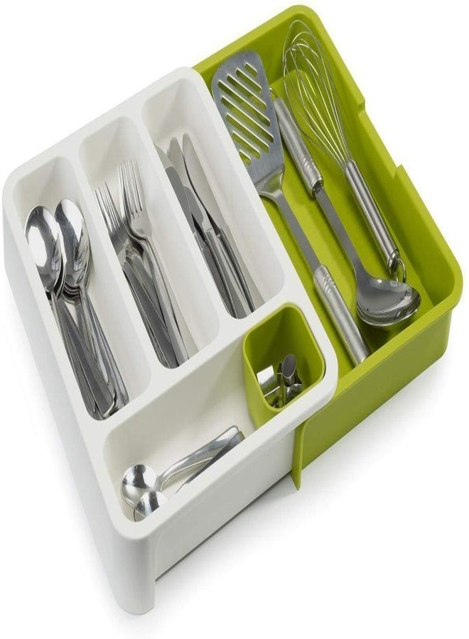 NIXTIL Expandable Cutlery Tray Drawer Storage Utility Organizer Drawer Store Cutlery Tray - Green - Image 2